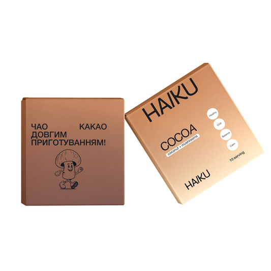 Какао з кокосовим молоком та екстрактом грибів в саше (рейші, чага, їжовик гребінчастий)